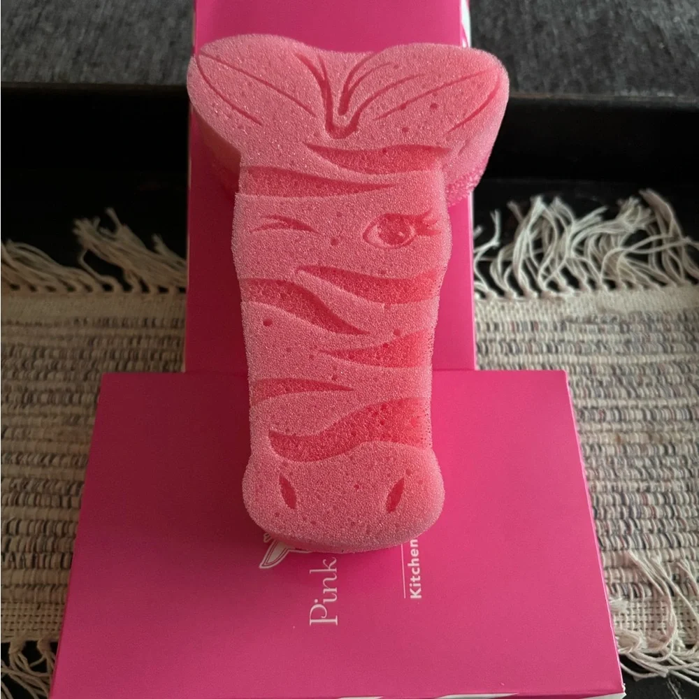 Pink Zebra Kitchen Scrub Sponge x2 - Picture 1 of 5